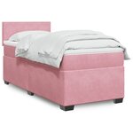 vidaXL Sommier à lattes de lit avec matelas Rose 90x200 cm Velours