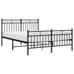 vidaXL Cadre de lit métal sans matelas avec pied de lit noir 140x190cm