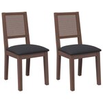 vidaXL Chaises à manger coussins 2 Pièces marron bois massif caoutchouc