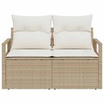 vidaXL Canapé de jardin avec coussin Beige 120 x 62 x 69 cm polyrotin