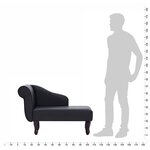 vidaXL Chaise longue Noir Similicuir