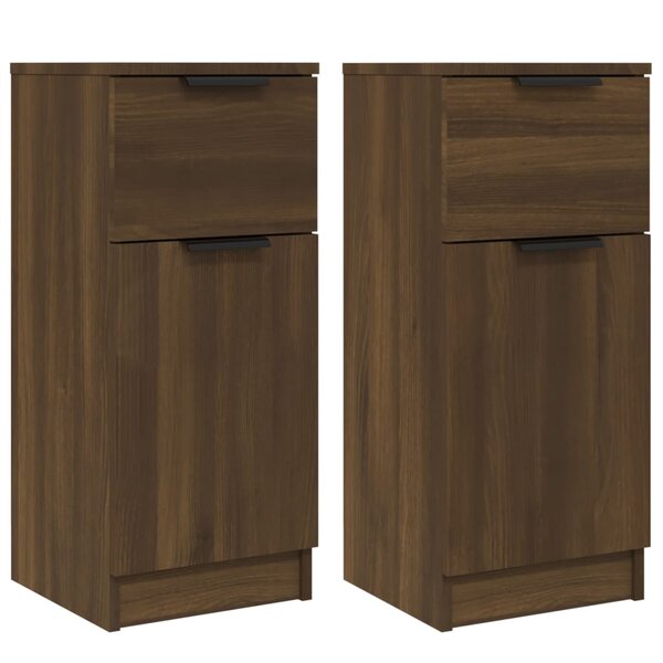 vidaXL Buffets 2 Pièces chêne marron 30x30x70 cm Bois d'ingénierie