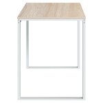 vidaXL Bureau d'ordinateur Blanc et chêne 110x60x73 cm Aggloméré