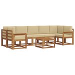 vidaXL Ensemble de canapés d'extérieur 8 pc Naturel et Beige
