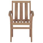 vidaXL Chaises de jardin empilables avec coussins 8 Pièces Teck solide