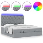 VidaXL Cadre de lit ottoman et matelas gris clair 180x200cm tissu