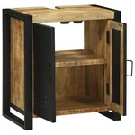 vidaXL Cabinet pour lavabo avec porte Marron Bois de manguier massif