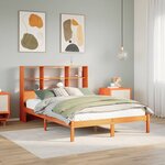 vidaXL Lit bibliothèque sans matelas cire marron 140x190 cm pin massif