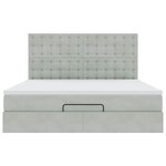VidaXL Cadre de lit ottoman et matelas gris clair 160x200cm velours