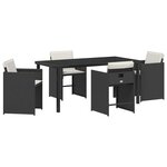 vidaXL Ensemble de salle à manger pour jardin 5 Pièces Noir polyrotin