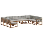 vidaXL Ensemble de canapés d'extérieur 9 pc Gris Naturel et Clair