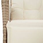 vidaXL Ensemble à manger de jardin et coussins 9 Pièces beige Poly rotin