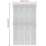 vidaXL Rideau en macramé Bleu 140x240 cm Coton