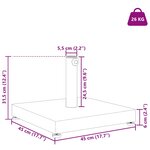 vidaXL Socles de parasol d'extérieur Bois foncé 45 x 45 x 31.5 cm
