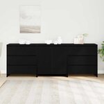 vidaXL Buffet avec tiroir 3 Pièces Noir 70 x 41 x 75 cm Bois d'ingénierie