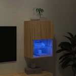 vidaXL Meuble TV avec lumières LED chêne sonoma 40 5x30x60 cm