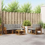 vidaXL Ensemble de canapés d'extérieur 6 Pièces Gris Naturel et Clair
