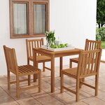 vidaXL Ensemble à manger de jardin 5 Pièces Bois de teck solide