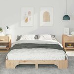 vidaXL Cadre de lit surélevé avec stockage Marron Bois massif en pin