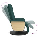 vidaXL Fauteuil inclinable de massage et repose-pieds vert foncé tissu
