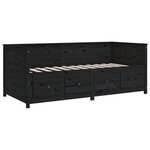 vidaXL Lit de jour sans matelas noir 90x190 cm bois de pin massif