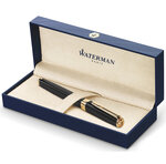 Waterman exception stylo plume fin  noir  plume moyenne 18k  encre bleue  coffret cadeau