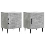 vidaXL Cabinet de chevet 2 Pièces Gris béton 43 x 34 5 x 50 cm