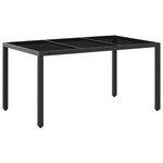 vidaXL Ensemble de repas extérieur 5 Pièces Noir 150 x 90 x 75 cm