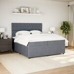 vidaXL Sommier à lattes de lit et matelas Gris foncé 200x200cm Velours