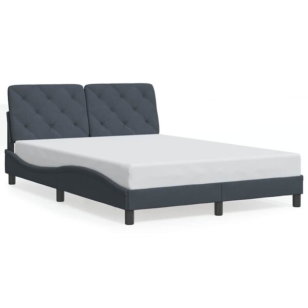 vidaXL Cadre de lit sans matelas gris foncé 120x200 cm velours