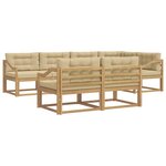 vidaXL Ensemble de canapés d'extérieur 6 pc Blanc et Beige Polyester