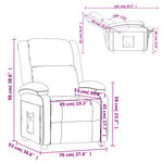 vidaXL Fauteuil inclinable Crème Velours