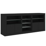 vidaXL Buffet avec lumières LED noir 162x37x67 cm
