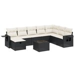 vidaXL Salon de jardin 9 Pièces avec coussins noir résine tressée