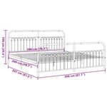 vidaXL Cadre de lit métal sans matelas et pied de lit blanc 200x200 cm