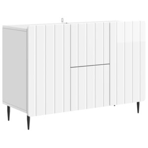 vidaXL Buffet Blanc brillant 89 x 34 5 x 62 cm Bois d'ingénierie