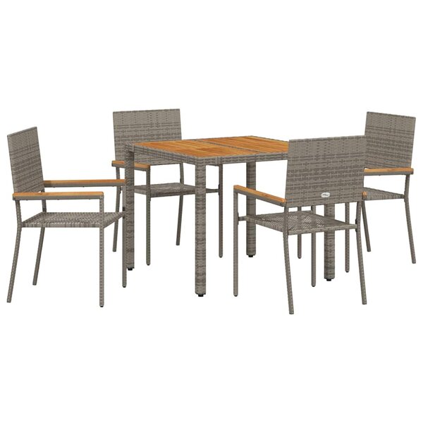 vidaXL Ensemble de salle à manger pour jardin 5 Pièces Gris