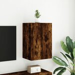 vidaXL Meuble TV mural chêne fumé 40 5x30x60 cm bois d'ingénierie