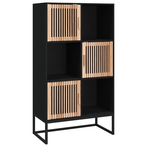 vidaXL Buffet haut noir 70x35x125 cm bois d'ingénierie