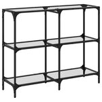 vidaXL Table console avec dessus en verre transparent 98x30x81cm acier