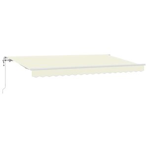 vidaXL Auvent Rétractable Crème 350 x 200 cm tissu