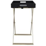 Vidaxl table pliable doré et noir 48x34x61 cm mdf