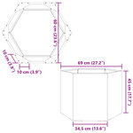 vidaXL Jardinière hexagone 69x60x45 cm acier galvanisé
