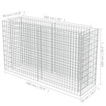 vidaXL Lit surélevé à gabion Acier galvanisé 180x50x100 cm