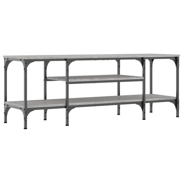 vidaXL Meuble TV sonoma gris 121x35x45 cm bois d'ingénierie et fer