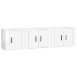vidaXL Ensemble de meubles TV 3 Pièces Blanc brillant Bois d'ingénierie