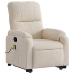 vidaXL Fauteuil inclinable de massage beige tissu microfibre