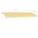 vidaXL Auvent manuel rétractable avec LED 500x350 cm Jaune et blanc