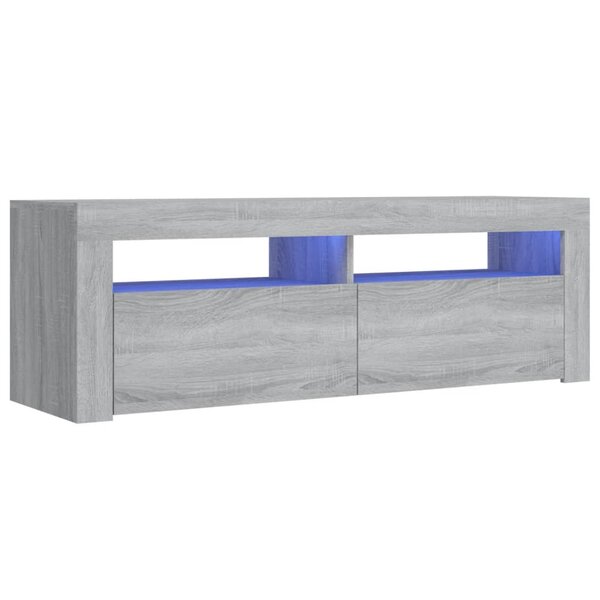 vidaXL Meuble TV avec lumières LED sonoma gris 120x35x40 cm