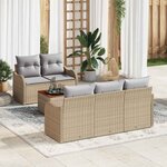 vidaXL Ensemble de canapé de jardin 6 Pièces Beige  Gris clair